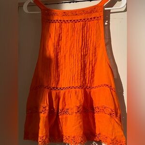 Free People Orange Blouse Top